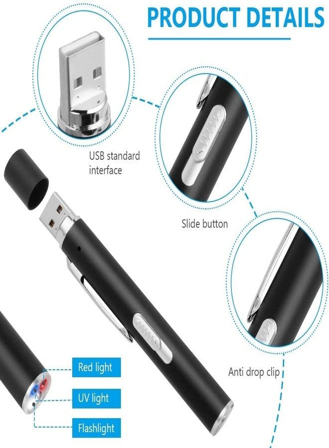 Mumoo Bear Cat Dog Red Pointer Light Toy, 3-in-1 Cat Toys Cat Dog Interactive Toy, USB Rechargeable LED Cat Pen Light, Pet Scratching Practice Chase Training Tool Funny Flashlight（Black） - Image 4